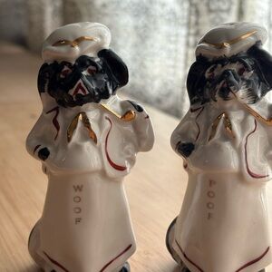 Rare vintage dog salt shakers